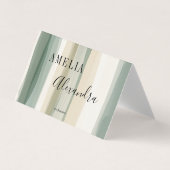 Earth tone Bohoレトロスクリプト抽象芸術波線 名刺 (正面)