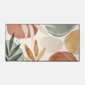 Earth Tone Boho Botanical Abstract Shapes デスクマット (正面)