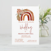 Earth Tone Boho Rainbow Tropicalの結婚写真 招待状 (スタンド正面)