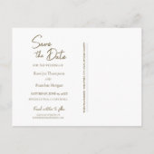 Earth tone brown Monogramリース結婚Photo's ポストカード (裏面)