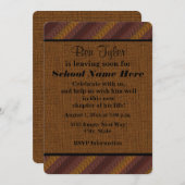 Earth Tone Brown Rust "Off To College"招待状 招待状 (正面/裏面)