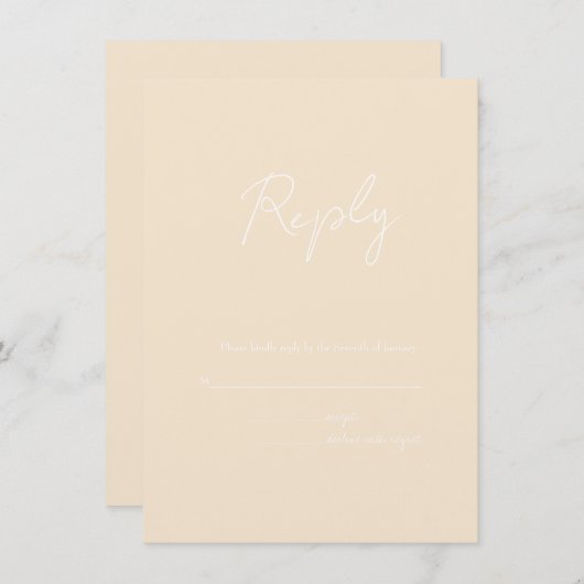 Earth Tone Champagne RSVPのエンクロー結婚ジャ エンクロージャーカード (正面/裏面)