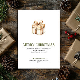 Earth Tone Christmas Present Greeting Card Elegant シーズンカード