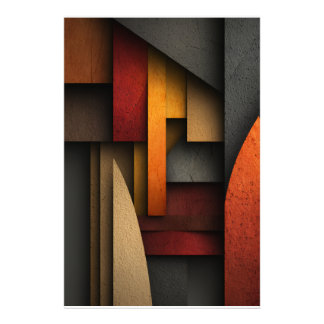 Earth Tone Geometric Layers Abstract フォトプリント
