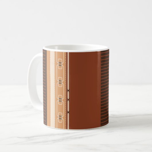 Earth Tone Geometric Pattern Mug コーヒーマグカップ (正面左)