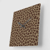 Earth Tone Giraffe Print Pattern Decorative Throw  スクエア壁時計 (傾斜)