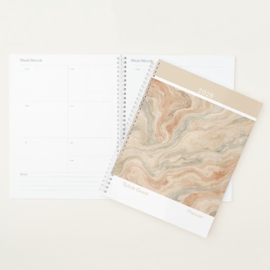 Earth Tone Marble Modern Large プランナー手帳 (ディスプレー)