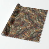 Earth Tone Marble Swirl ラッピングペーパー (アンロールド)