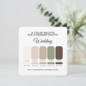 Earth Tone Neutral Wedding Color Palette Card 招待状 (スタンド正面)