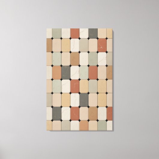 Earth Tone Organic Tile Weave キャンバスプリント (正面)
