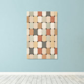 Earth Tone Organic Tile Weave キャンバスプリント (インサイチュ (ウッドフロア))