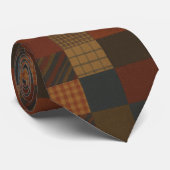 Earth Tone Patchwork Plaid Necktie  ネクタイ (ロール)