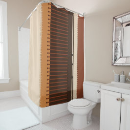 Earth Tone Stripes Minimalist Home Decor シャワーカーテン