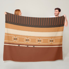 Earth Tone Stripes Minimalist Home Decor フリースブランケット
