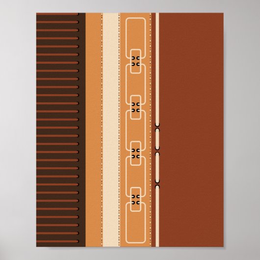 Earth Tone Stripes Minimalist Home Decor ポスター (正面)