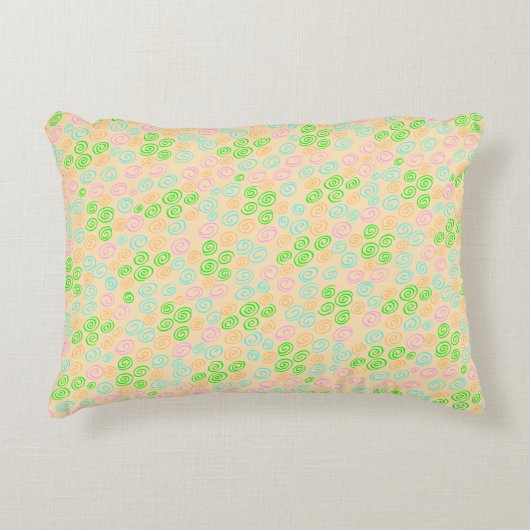 Earth Tone Swirl Pattern アクセントクッション (正面)