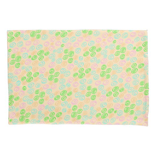 Earth Tone Swirl Pattern 枕カバー (正面)