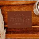Earth Tone Terracottaのタイムラ結婚イン挿入カード エンクロージャーカード<br><div class="desc">これはテラコッタのアース結婚トーンのタイムラインインサートカードだ。ほとんどの語句とすべての色を編集する。//マッチ商品については、Sourly By Nicole Zazzleストアの「SAWYER」コレクションをご覧ください。*このもしデザインは気に入っているが、あなたが探している何かのために利用可能な表示されない、いつでも私に連絡を取って：)</div>