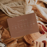 Earth Tone Terracottaのタイムラ結婚イン挿入カード エンクロージャーカード<br><div class="desc">これはテラコッタのアース結婚トーンのタイムラインインサートカードだ。ほとんどの語句とすべての色を編集する。//マッチ商品については、Sourly By Nicole Zazzleストアの「SAWYER」コレクションをご覧ください。*このもしデザインは気に入っているが、あなたが探している何かのために利用可能な表示されない、いつでも私に連絡を取って：)</div>