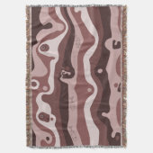 Earth-Tone Tribal Abstract Throw Blanket スローブランケット (正面縦)