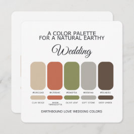 Earth Tone Wedding Color Palette Card 招待状
