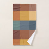 EARTH TONEDストライプとGEOMETRIC PATTERN バスタオルセット (ハンドタオル)