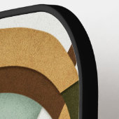 Earth-Toned Geometric Harmony Mid-Century ピックルボールラケット (左詳細)