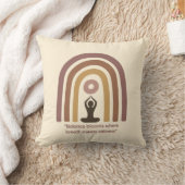 Earth-Toned Mindfulness Rainbow Yoga Design クッション (ブランケット)