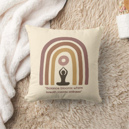 Earth-Toned Mindfulness Rainbow Yoga Design クッション