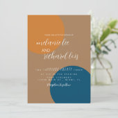 Earth TonesとNavy Shapes 結婚's 招待状 (スタンド正面)