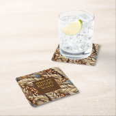 Earth Tonesのメリークリスマスパターン#21 ID1009 スクエアペーパーコースター (インサイチュ)