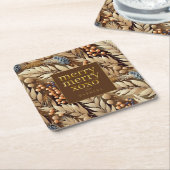 Earth Tonesのメリークリスマスパターン#21 ID1009 スクエアペーパーコースター (アングル)