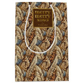 Earth Tonesのメリークリスマスパターン#21 ID1009 ミディアムペーパーバッグ (正面)