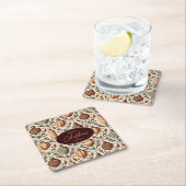 Earth Tonesクリスマスパターン#12 ID1009 スクエアペーパーコースター (インサイチュ)