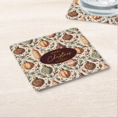 Earth Tonesクリスマスパターン#12 ID1009 スクエアペーパーコースター (アングル)