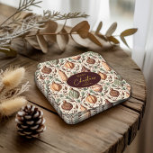 Earth Tonesクリスマスパターン#12 ID1009 スクエアペーパーコースター