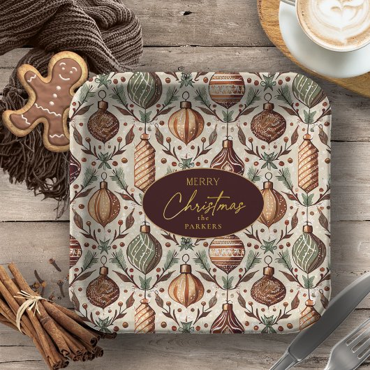 Earth Tonesクリスマスパターン#12 ID1009 ペーパープレート