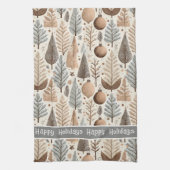 Earth Tonesクリスマスパターン#25 ID1009 キッチンタオル (縦)