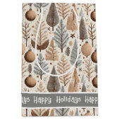 Earth Tonesクリスマスパターン#25 ID1009 ミディアムペーパーバッグ (正面)