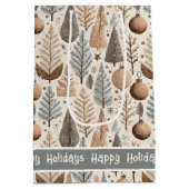 Earth Tonesクリスマスパターン#25 ID1009 ミディアムペーパーバッグ (裏面)