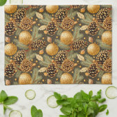 Earth Tonesクリスマスパターン#29 ID1009 キッチンタオル (折り畳み)