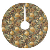 Earth Tonesクリスマスパターン#29 ID1009 ブラッシュドポリエステルツリースカート (正面)