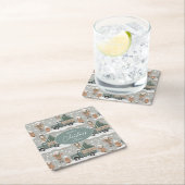 Earth Tonesクリスマスパターン#2 ID1009 スクエアペーパーコースター (インサイチュ)