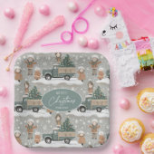 Earth Tonesクリスマスパターン#2 ID1009 ペーパープレート (パーティー)