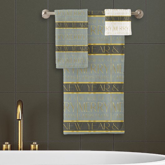 Earth Tonesクリスマスパターン#35b ID1009 バスタオルセット