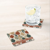 Earth Tonesクリスマスパターン#5 ID1009 スクエアペーパーコースター (インサイチュ)