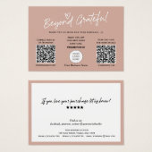 Earth tonesスクリプモダントQRコードサンキューカード (正面&裏面)