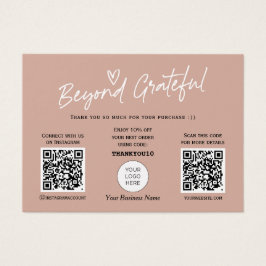 Earth tonesスクリプモダントQRコードサンキューカード