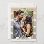 Earth Tonesストライプのフローラ写真の保存日 セーブザデート (裏面)