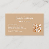 Earth Tonesフローラ文字ヘアビジネスカード 名刺 (裏面)